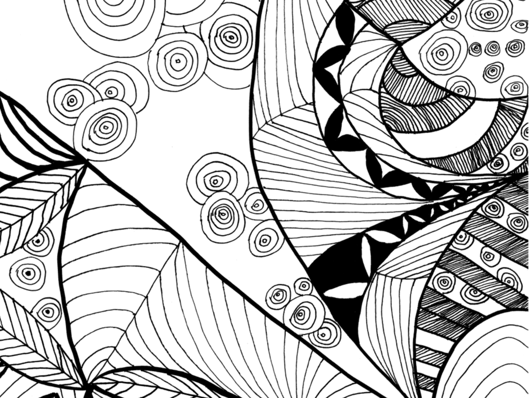 Black and white abstract drawing.